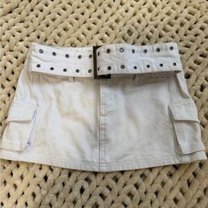 Princess Polly White Belted Mini Skirt